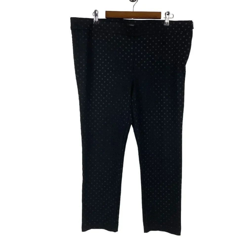 Ann Taylor Side Zip Flocked Dot Ankle Pants size 18